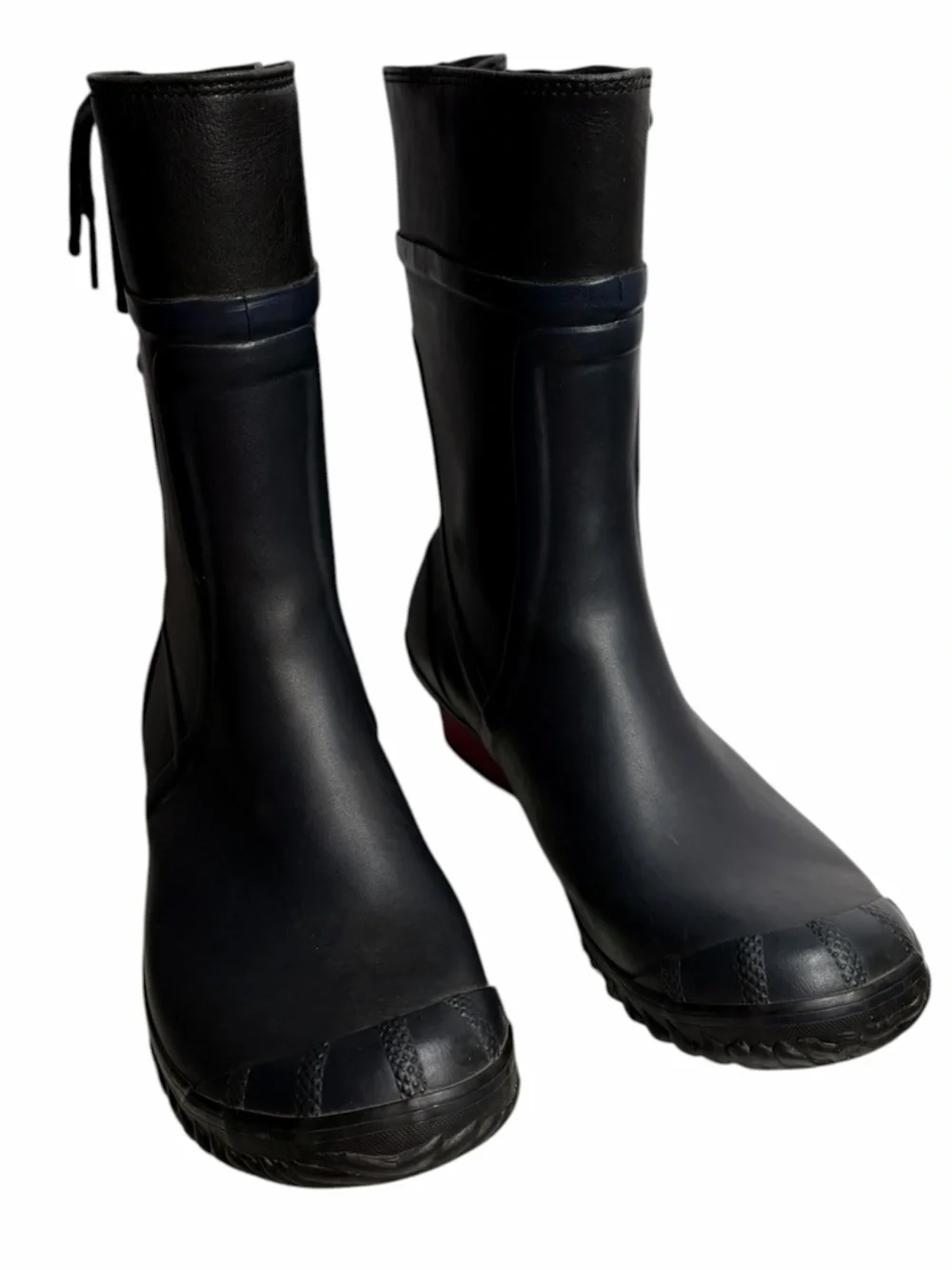 Sorel Black Navy Lace-Up Waterproof Boots with Red Heel - Size 11